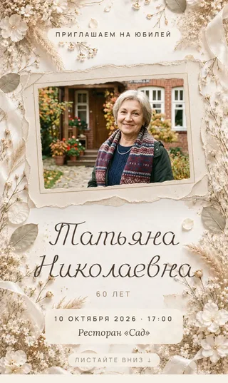 Приглашение в стиле «Сухоцвет»
