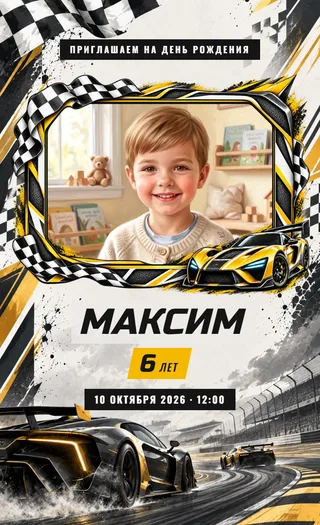 Приглашение в стиле «Гонки»