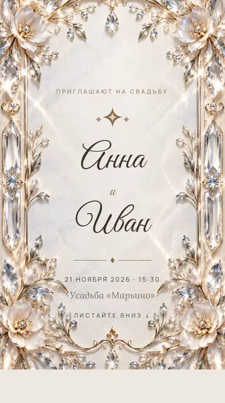 Приглашение в стиле «Хрусталь»
