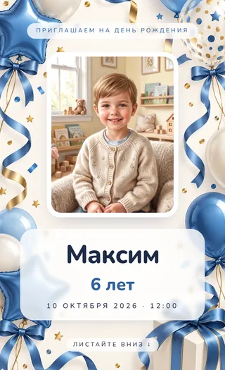 Приглашение в стиле «Шарики»