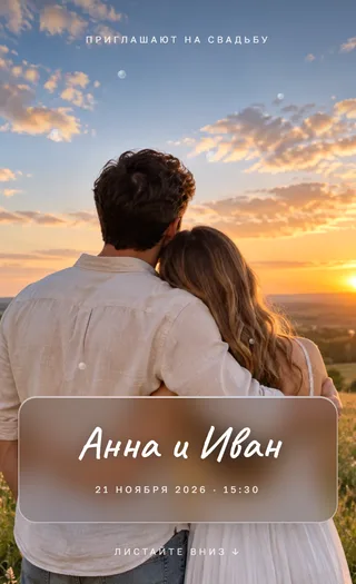 Приглашение в стиле «Стекло»