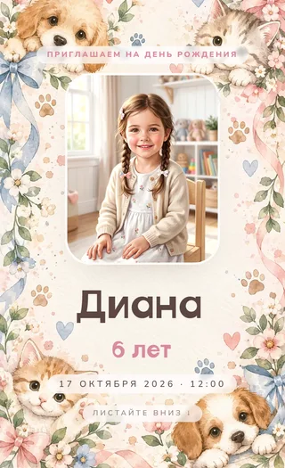 Приглашение в стиле «Зверята»